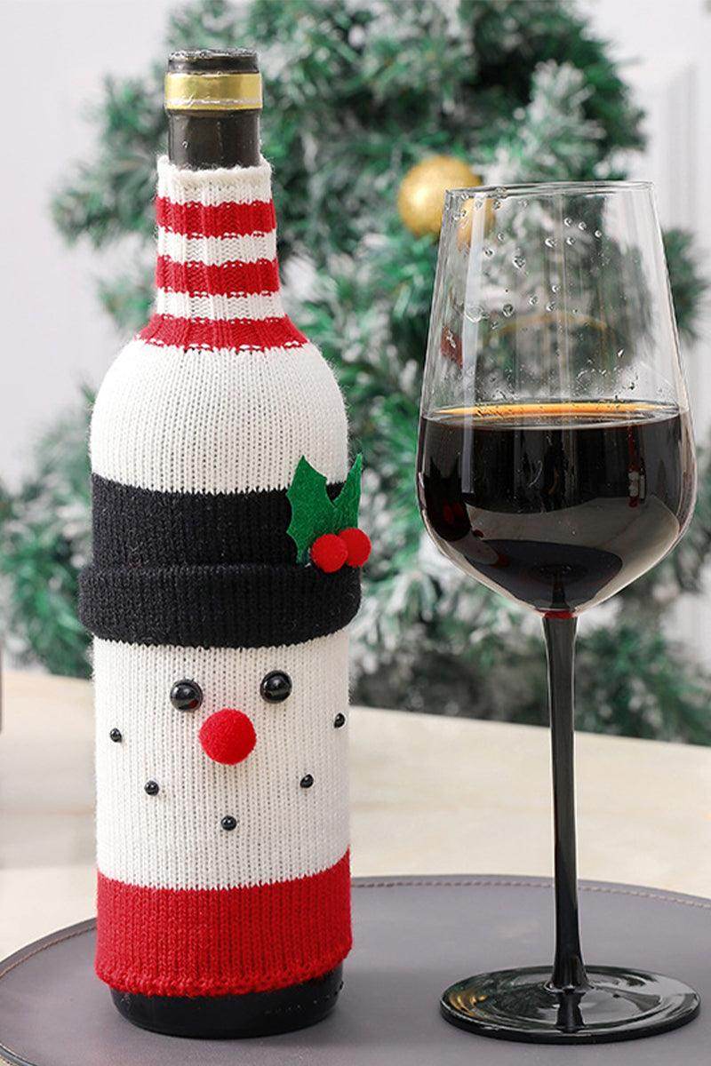 Christmas decorations wine knit bottle set holiday scene layout 644790993151 - COCOMELODY